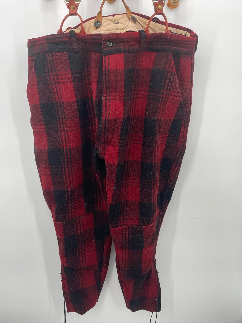 Vintage 30s-40s Penn-Rich (Woolrich) Wool Mackinaw Buffalo Plaid Hunting Pants
